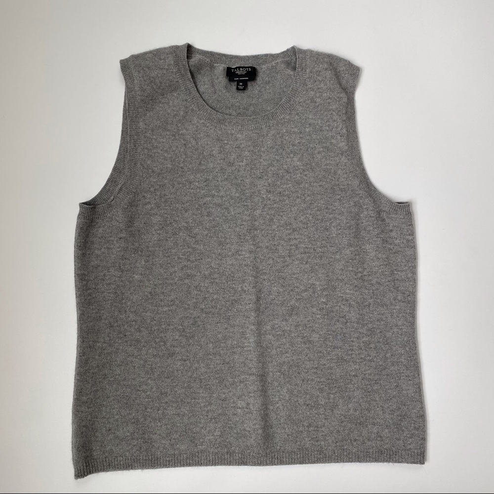 Gray 100% cashmere talbots Sweater Vest